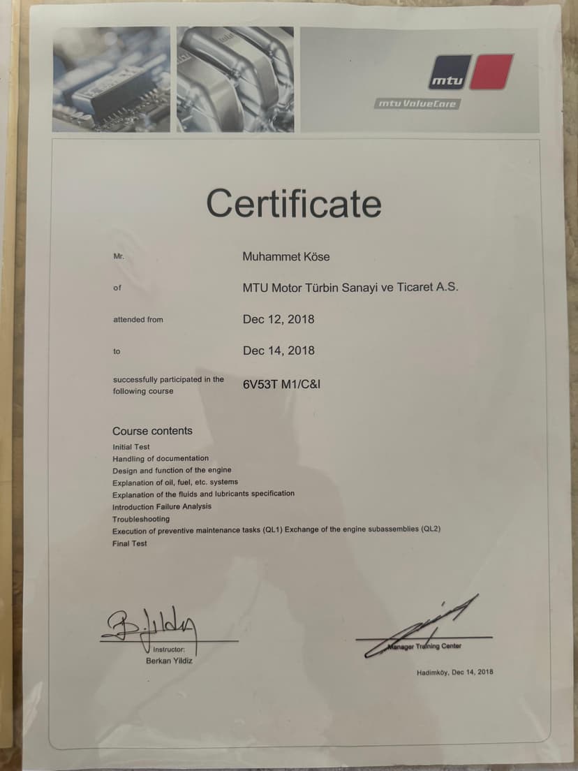 Certificate